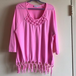 Roxy large girls pink top